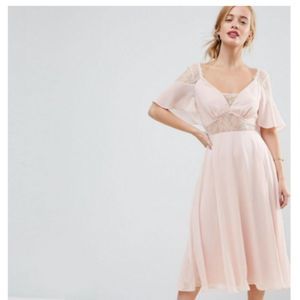 NWT ASOS baby pink midi dress